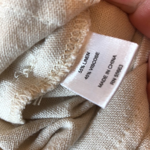 FOR CYNTHIA-LINEN Blend Creamy Tan Button Front Tunic Vest Blouse Top- XL/14/16 - Picture 10 of 10